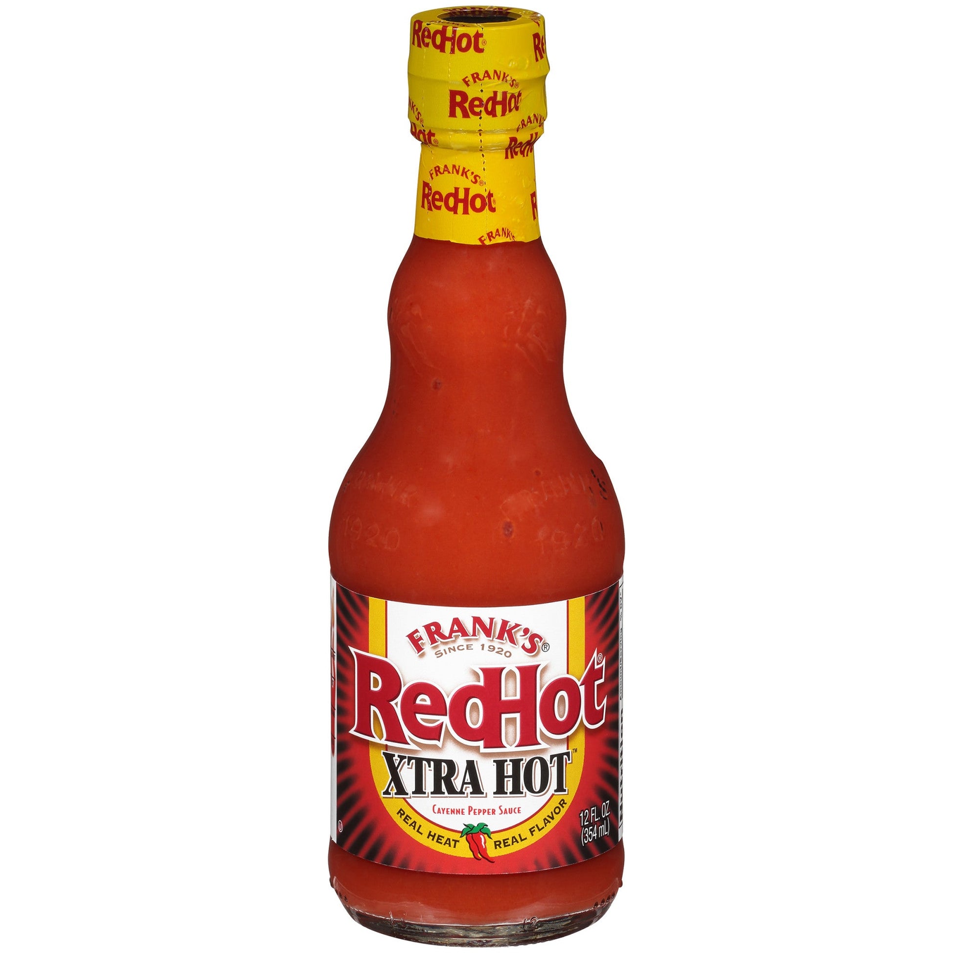 Frank's Redhot Extra Cayenne Pepper Hot Sauce Bottle; 12 Fluid Ounce; 12 Per Case - High Mart Wholesale