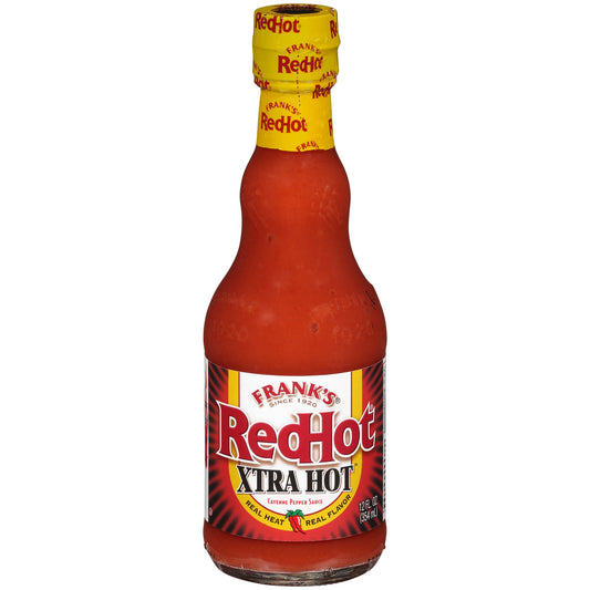 Frank's Redhot Extra Cayenne Pepper Hot Sauce Bottle; 12 Fluid Ounce; 12 Per Case - High Mart Wholesale