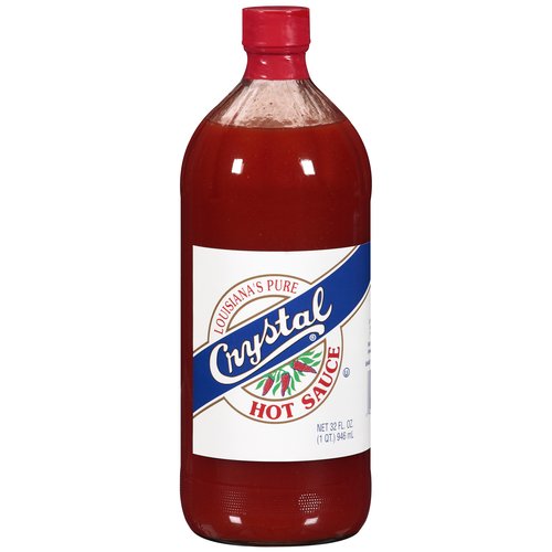 Crystal Louisiana Pure Hot Sauce Bottle; 32 Fluid Ounce; 12 Per Case - High Mart Wholesale