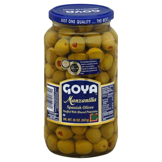 Goya Manzanilla Olives Stuffed; 20 Ounce; 12 Per Case