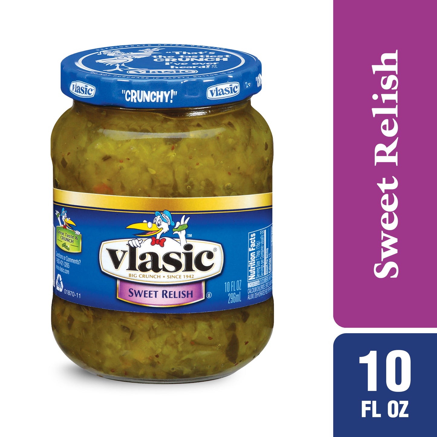 Vlasic Sweet Relish Jar; 10 Fluid Ounce; 12 Per Case - High Mart Wholesale