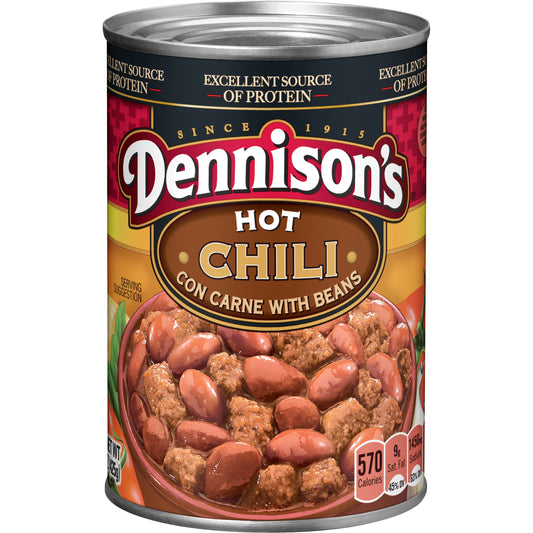 Dennison Hot Chili With Beans; 15 Ounces; 12 Per Case - High Mart Wholesale