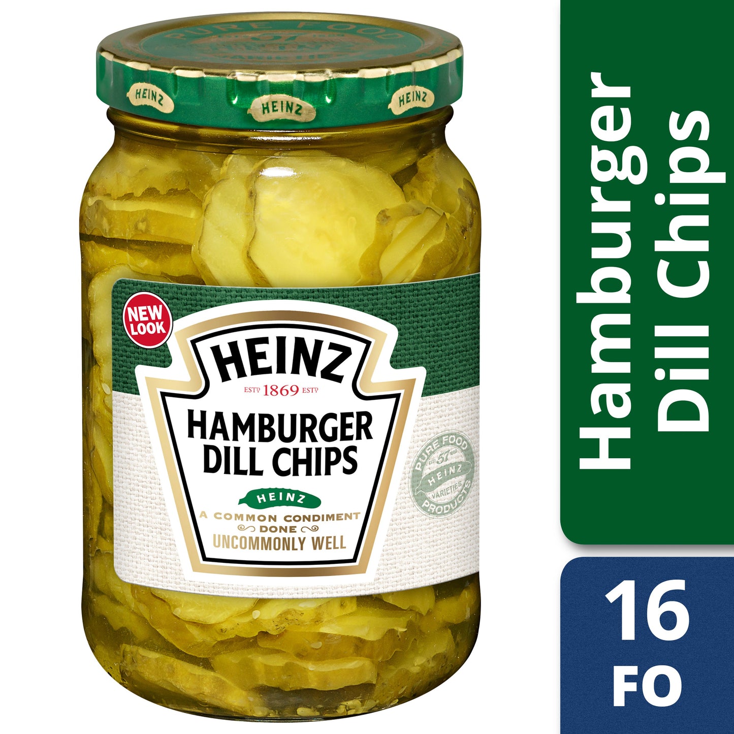 Heinz Dill Hamburger Pickle Slice Jar; 16 Fluid Ounce; 12 Per Case