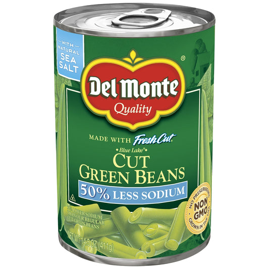 Del Monte Green Beans Cut Low Sodium Easy Open; 14.5 Ounces; 12 Per Case