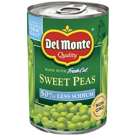 Del Monte Peas Sweet Low Sodium Easy Open; 15 Ounces; 12 Per Case