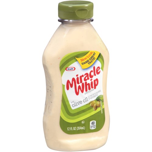 Miracle Whip Olive Oil Mayonnaise Bottle; 12 Fluid Ounce; 12 Per Case