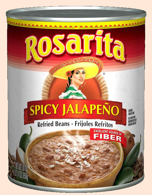 Rosarita Spicy Refried Beans; 30 Ounces; 12 Per Case - High Mart Wholesale