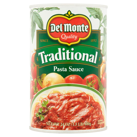 Del Monte Pasta Sauce Traditional; 24 Ounces; 12 Per Case