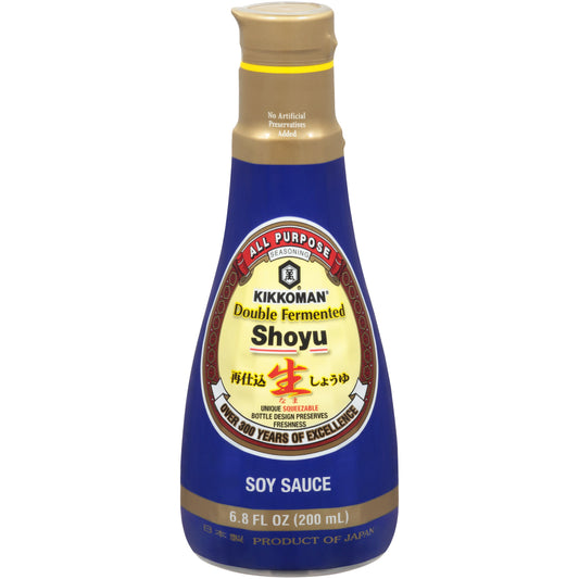 Kikkoman Double Fermented Soy Sauce Bottle; 6.8 Fluid Ounce; 6 Per Case - High Mart Wholesale