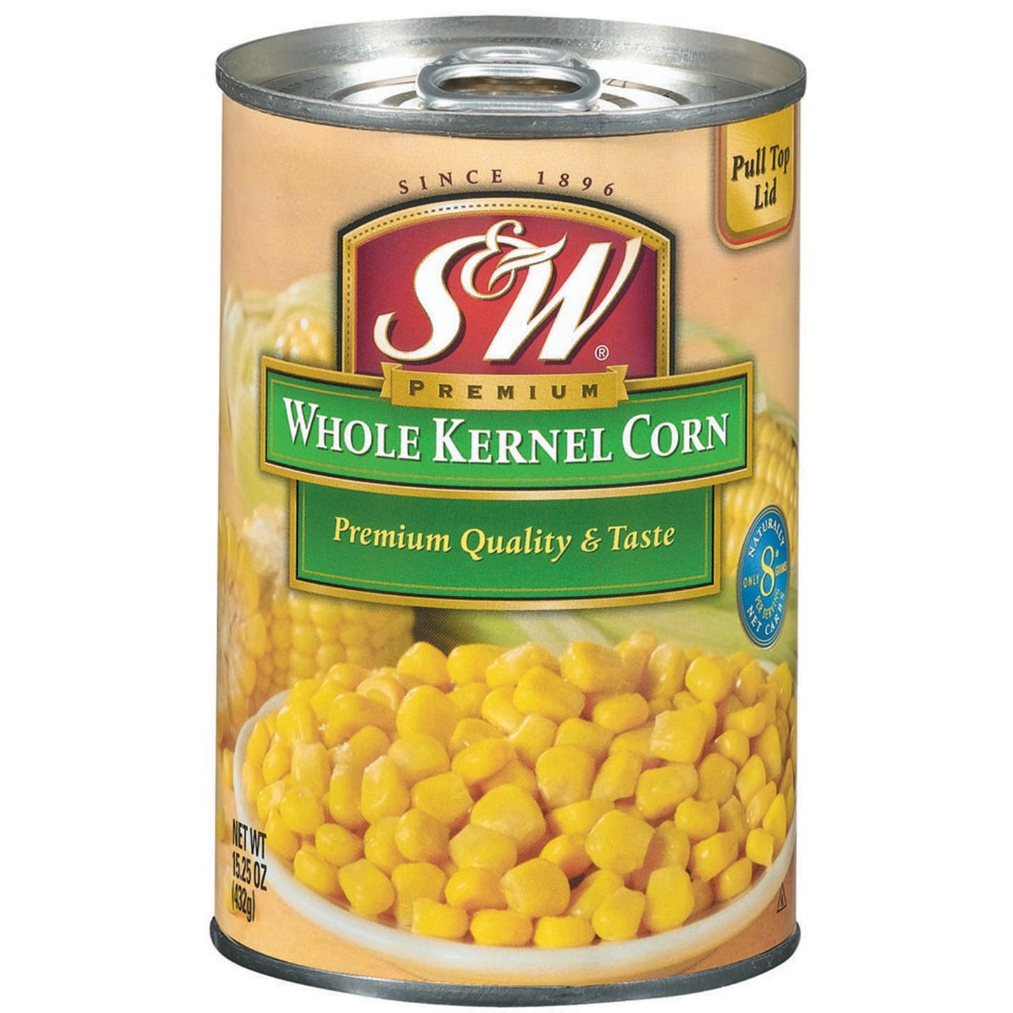 S&W Premium Whole Kernal Corn Soak & Wash Premium; 15.25 Ounces; 24 Per Case