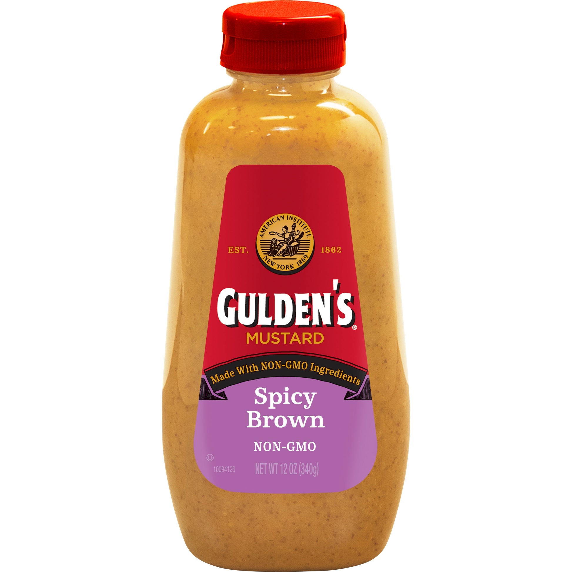 Gulden's Spicy Brown Squeeze Mustard Bottle; 12 Ounce; 12 Per Case - High Mart Wholesale