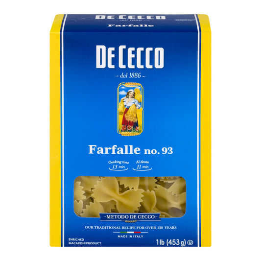 De Cecco No. 93 Farfalle; 1 Pounds; 12 Per Case