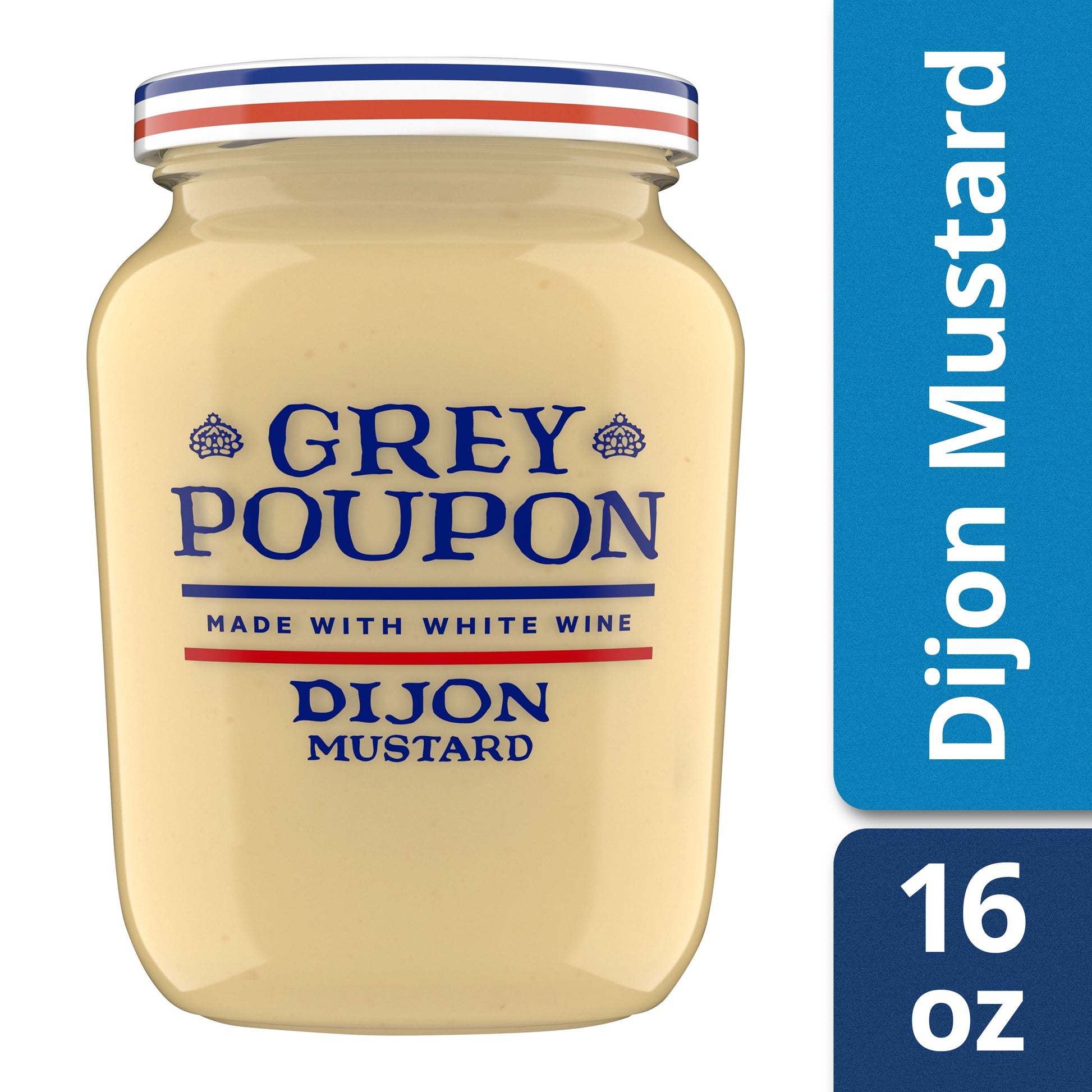 Grey Poupon Dijon Wide Mouth Mustard Jar; 16 Ounce; 12 Per Case - High Mart Wholesale