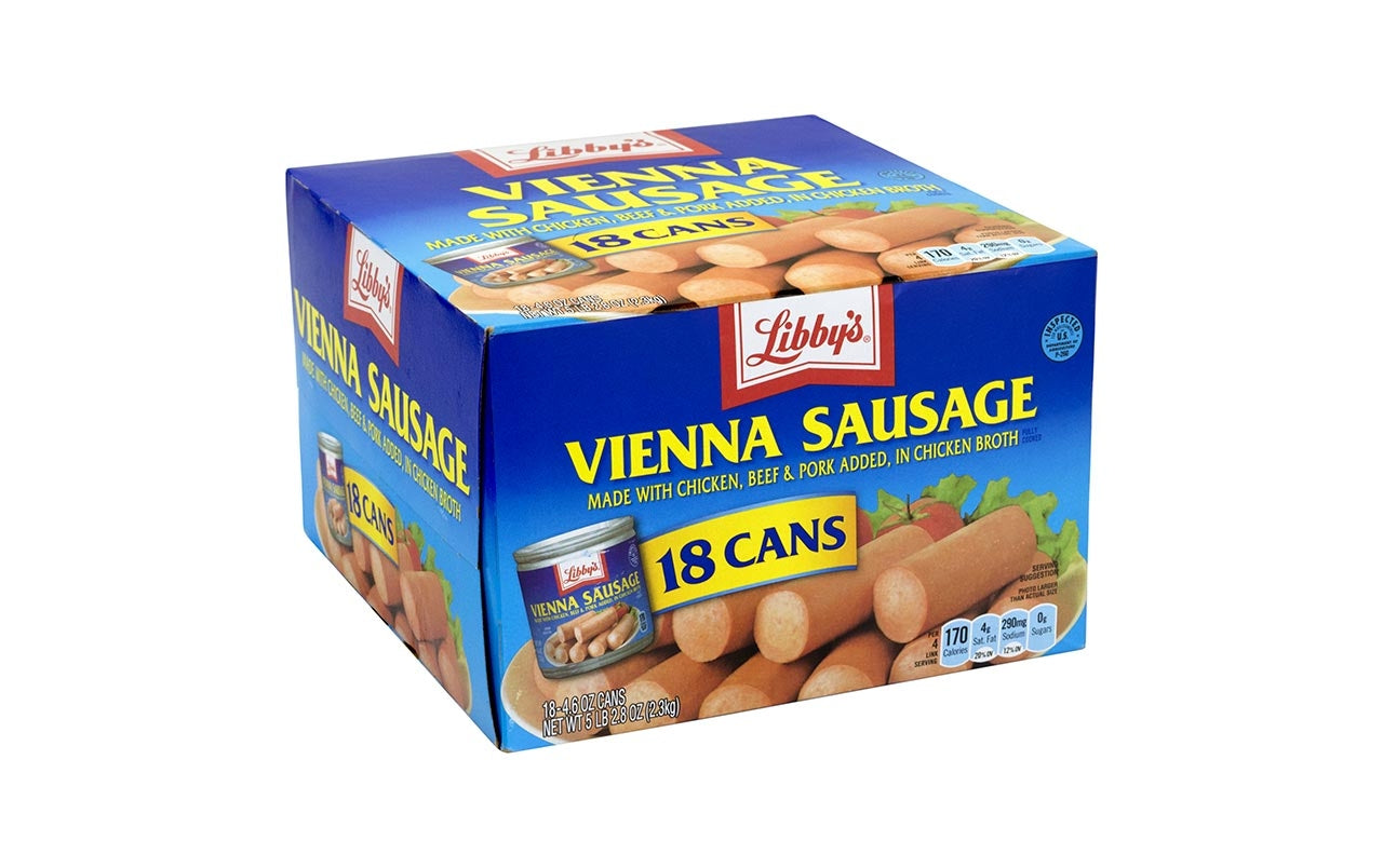 Libby's Pallet Vienna Sausage; 4.6 Ounce; 18 Per Box; 180 Per Case