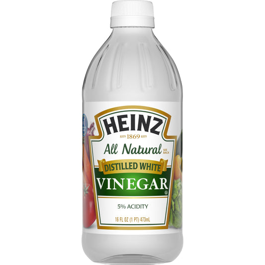 Heinz 5% White Vinegar Bottle; 16 Fluid Ounce; 12 Per Case