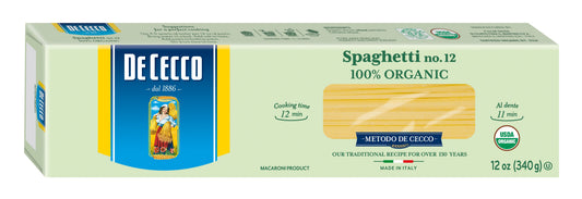 De Cecco No. 12 100% Organic Spaghetti; 0.75 Pounds; 12 Per Case