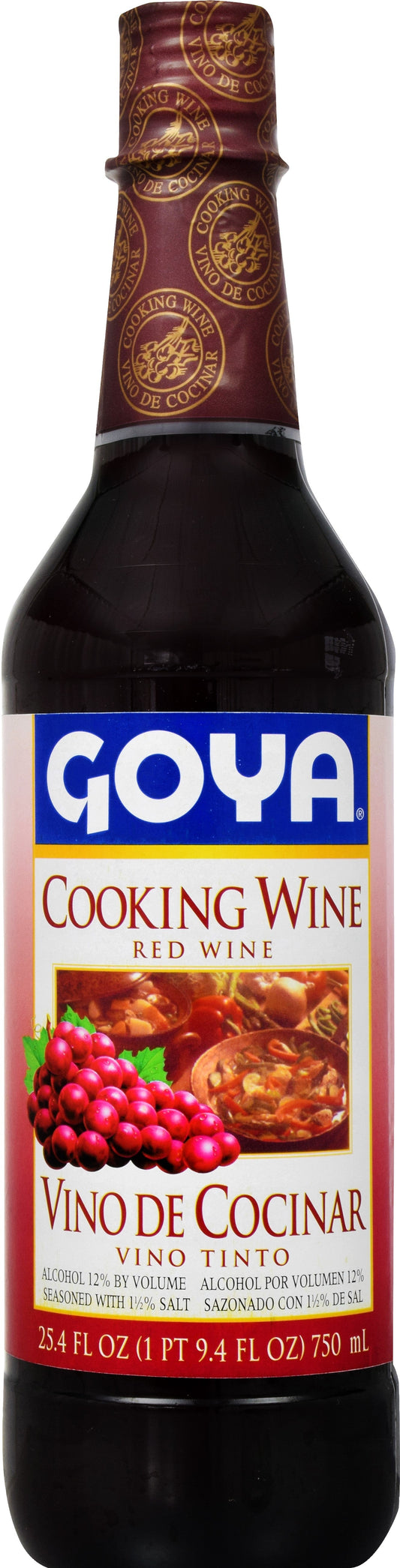 Goya Red With Insert Cooking Wine Bottle; 25.4 Ounce; 12 Per Case