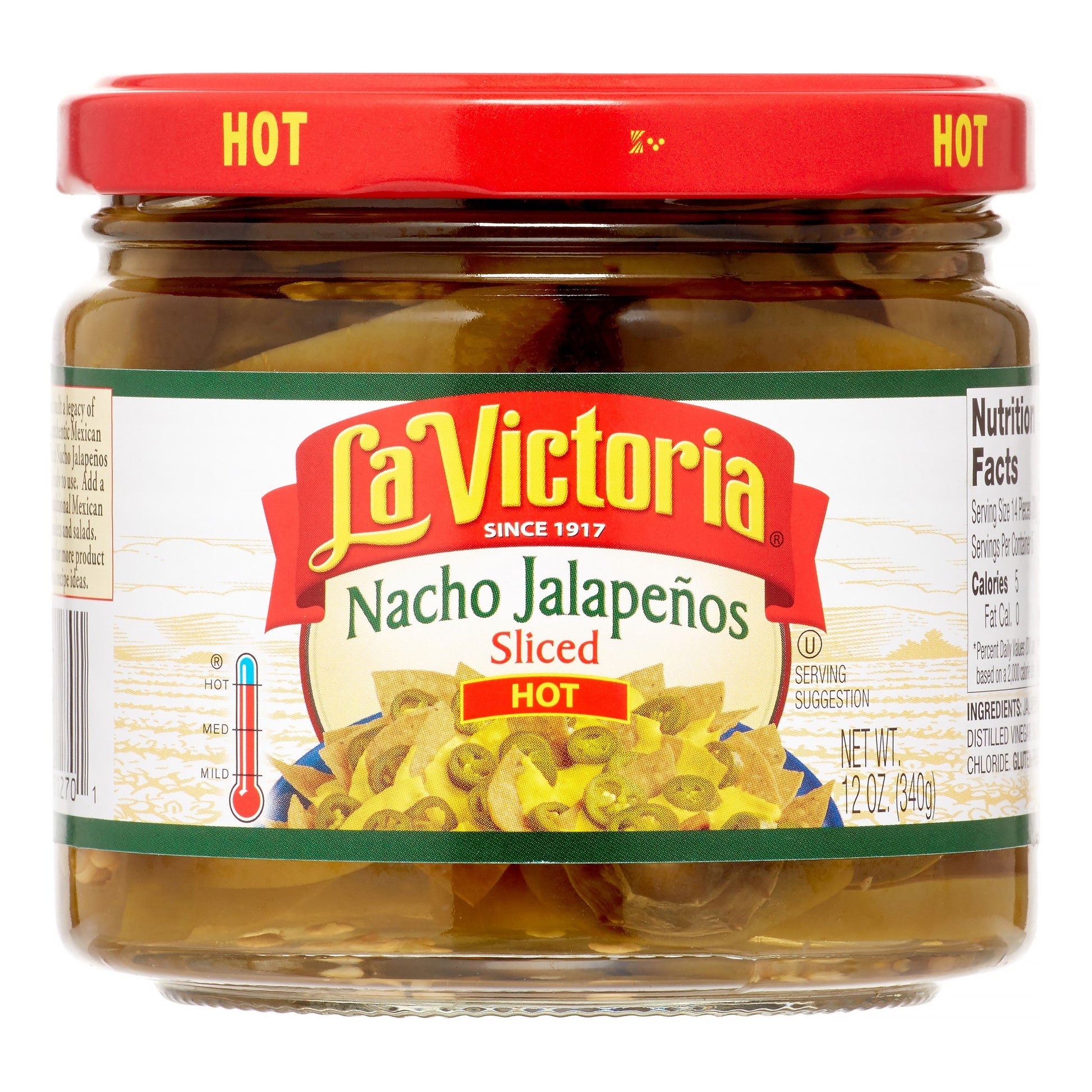 La Victoria Pepper Nacho Sliced Hot Retail; 12 Ounces; 12 Per Case - High Mart Wholesale