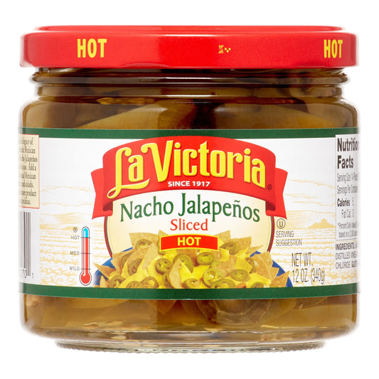 La Victoria Pepper Nacho Sliced Hot Retail; 12 Ounces; 12 Per Case - High Mart Wholesale