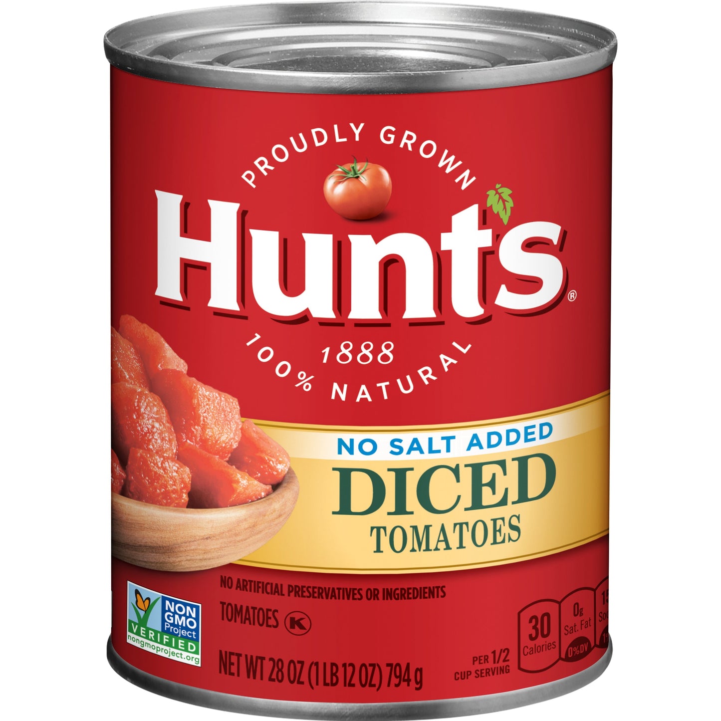 Hunt's No Salt Diced Tomatoes; 28 Ounces; 12 Per Case