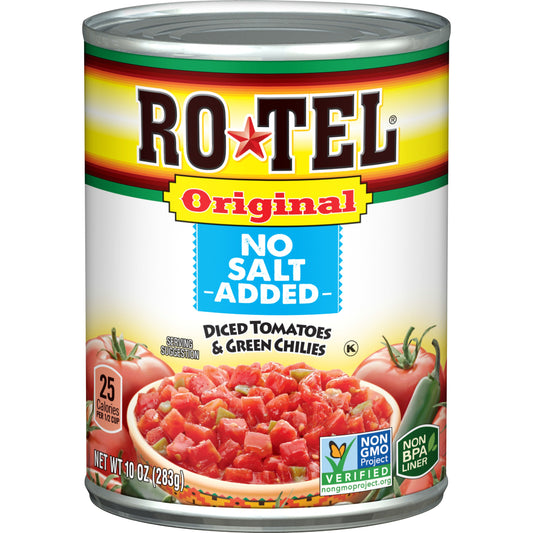 Ro Tel Original No Salt Added Diced Tomatoes And Green Chilies; 10 Ounces; 12 Per Case - High Mart Wholesale
