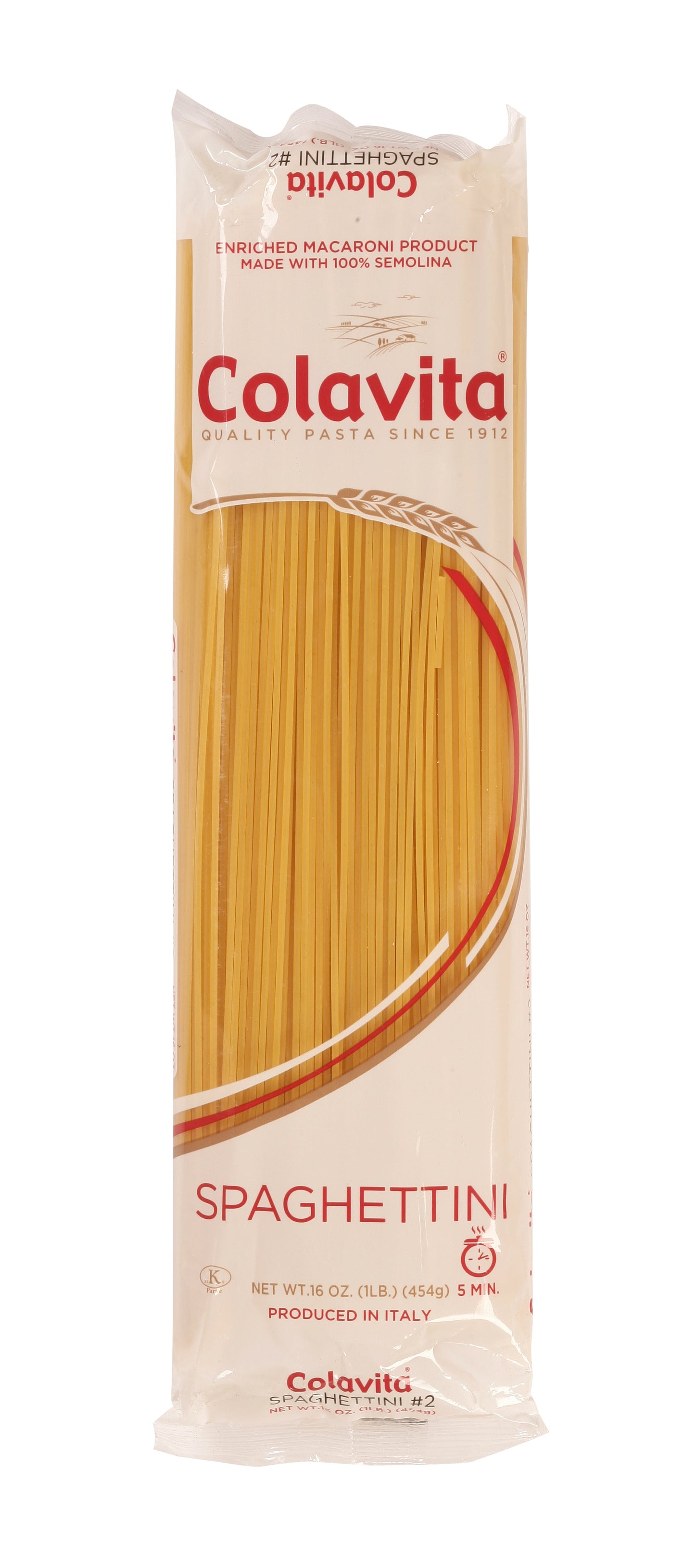 Colavita Spaghetti Pasta; 1 Pound; 20 Per Case