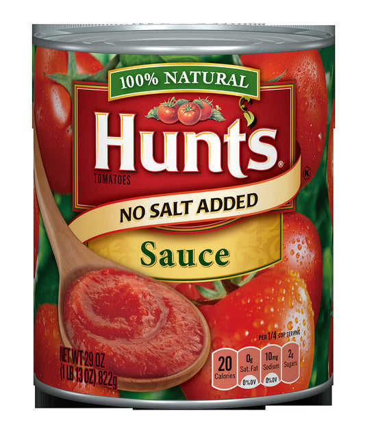 Hunt's No Salt Tomato Sauce; 29 Ounces; 12 Per Case