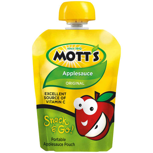 Mott's 3.2 Ounce Original Applesauce Pouch; 3.2 Ounce; 4 Per Box; 6 Per Case