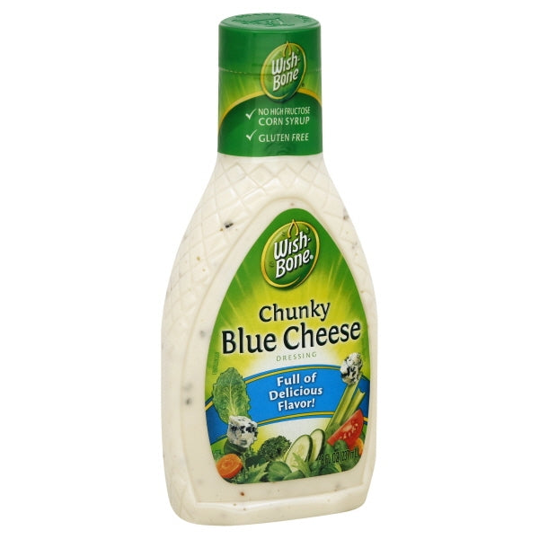 Wish-Bone Blue Cheese Dressing Bottle; 8 Fluid Ounce; 12 Per Case