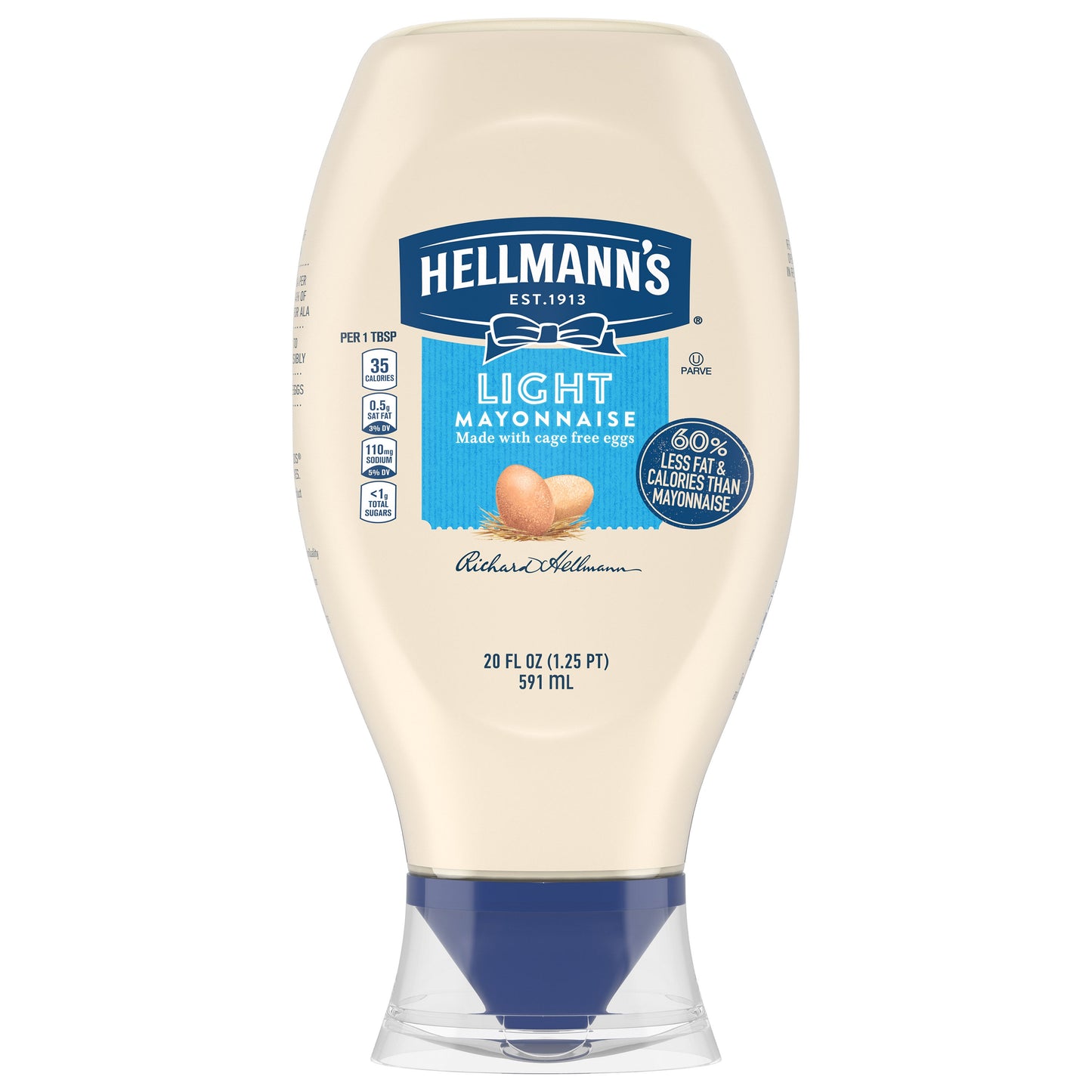 Hellmann's Easy Out Light Mayonnaise Bottle; 20 Ounce; 12 Per Case - High Mart Wholesale