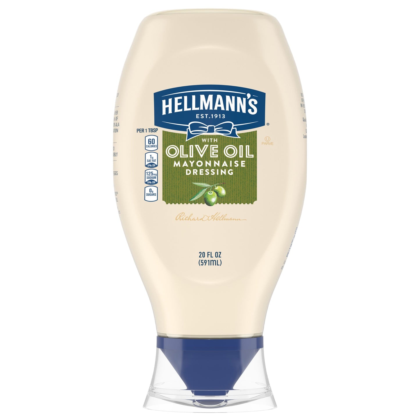 Hellmann's Refined Olive Oil Mayonnaise Bottle; 20 Fluid Ounce; 12 Per Case - High Mart Wholesale