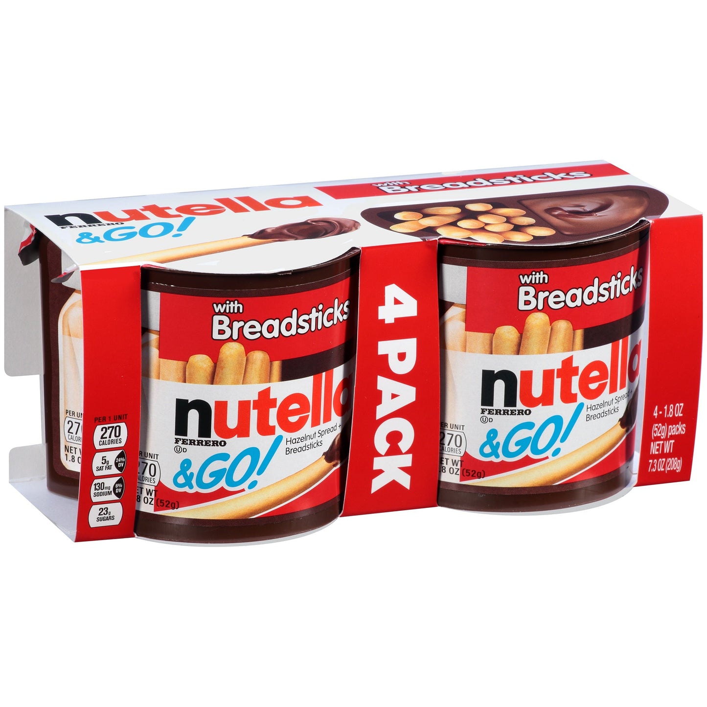 Nutella & Go Dollar 4 Pack; 7.3 Ounce; 6 Per Case