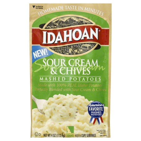 Idahoan Foods Sour Cream & Chives Mashed Potatoes; 4 Ounce; 12 Per Case