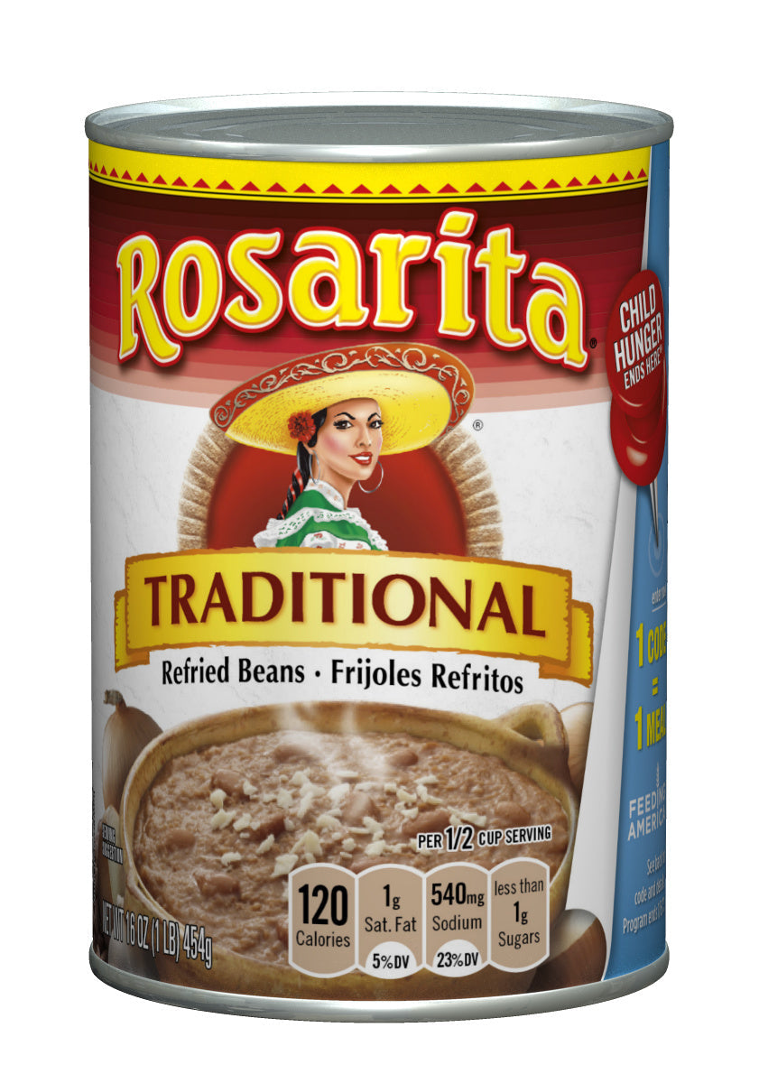 Rosarita Refried Beans Traditional; 16 Ounce; 12 Per Case - High Mart Wholesale