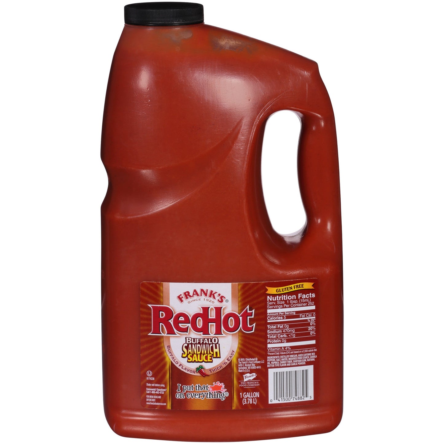 Frank's Redhot Buffalo Sandwich Hot Sauce Bulk; 1 Gallon; 2 Per Case - High Mart Wholesale