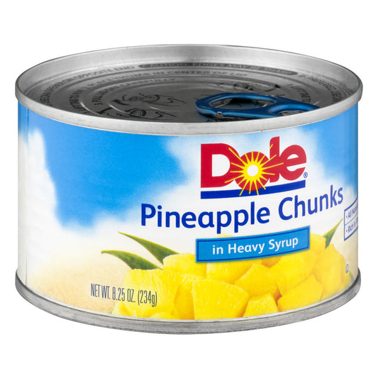 Dole Pineapple Chunks In Syrup; 8.249 Ounce; 12 Per Case