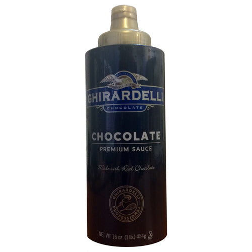 Ghirardelli Squeeze Bottle Black Label Chocolate Sauce; 16 Ounces; 12 Per Case - High Mart Wholesale