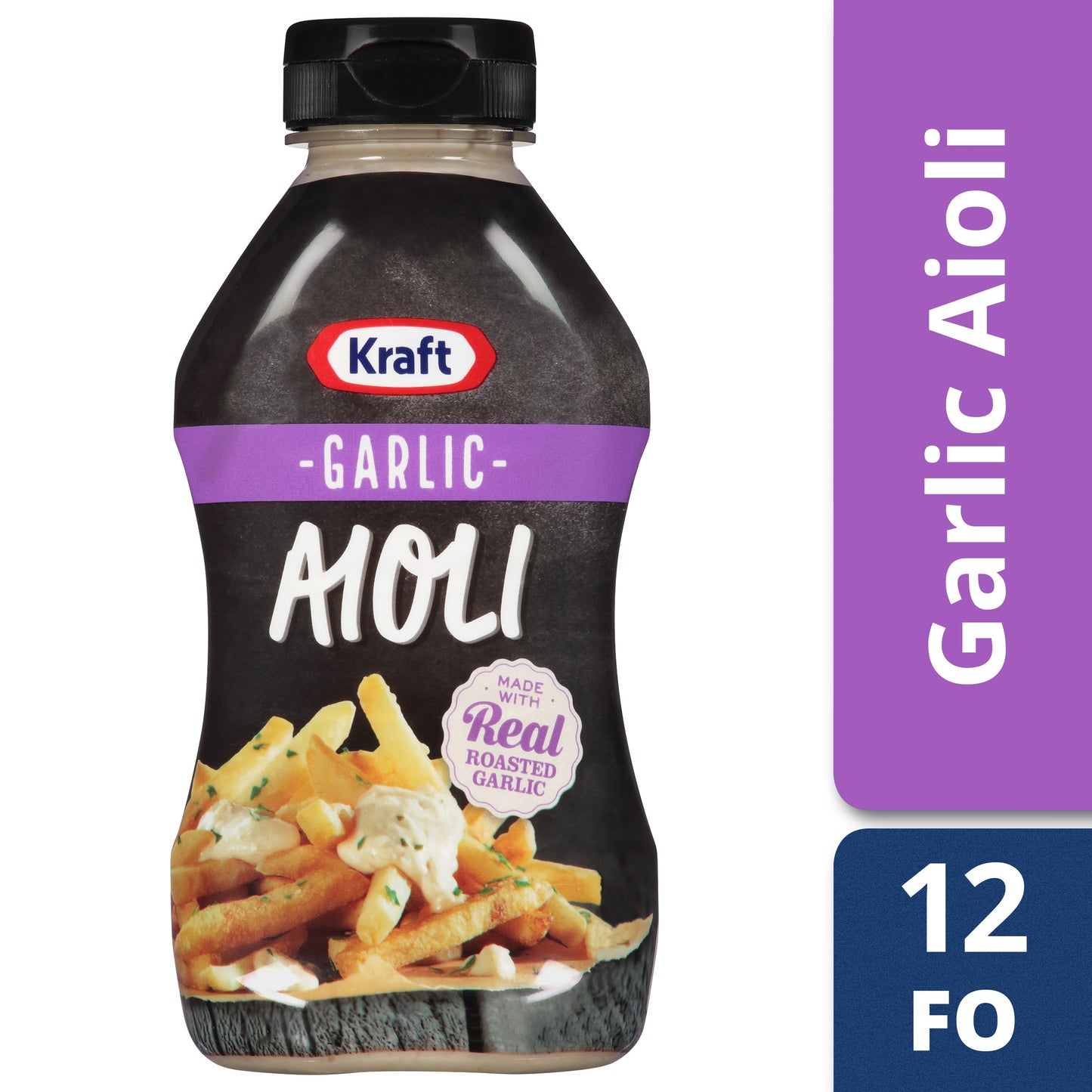 Kraft Garlic Mayonnaise Aioli Bottle; 12 Fluid Ounce; 8 Per Case