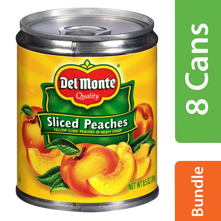 Del Monte Fruit Sliced Yellow Cling Peach; 8.5 Ounces; 12 Per Case