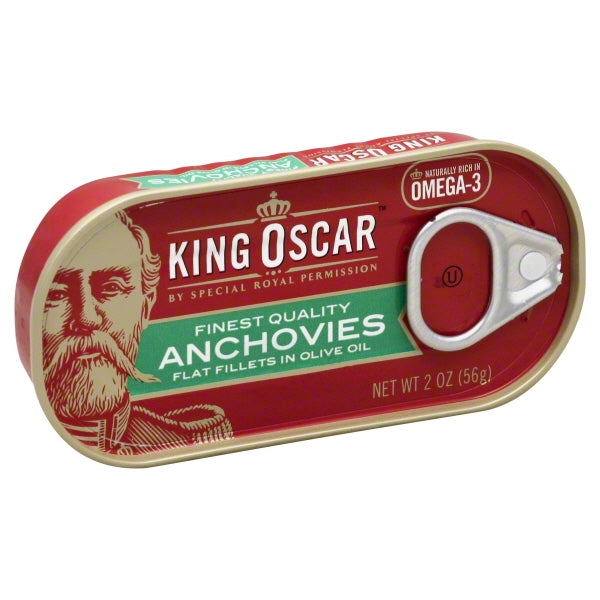King Oscar Flat Anchovies; 2 Ounces; 18 Per Case