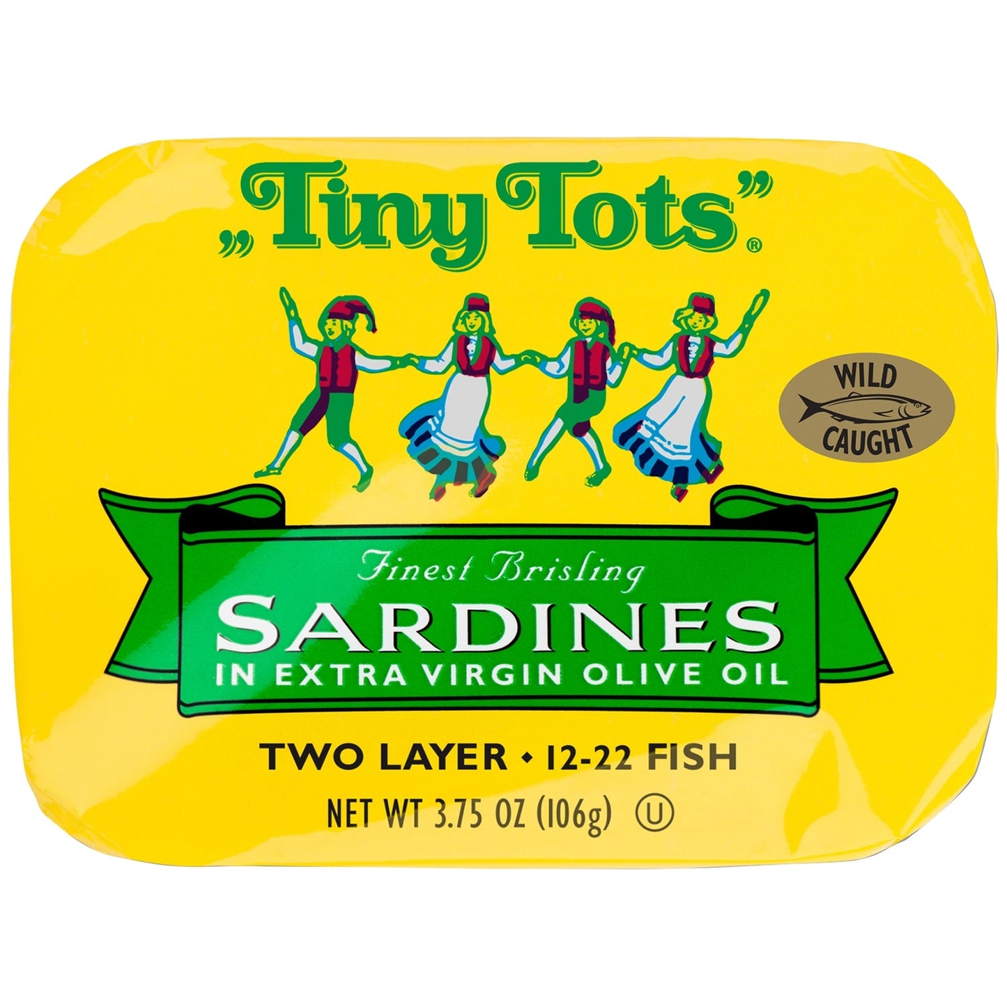 King Oscar Tiny Tots Sardines 2 Layer Extra Virgin Olive Oil; 3.75 Ounces; 12 Per Case