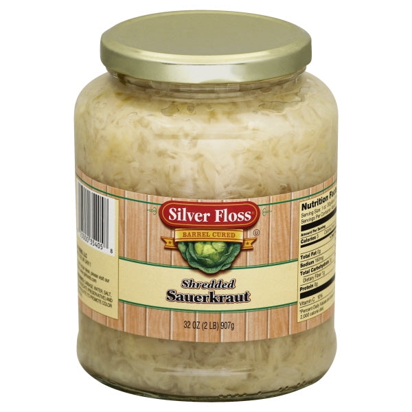 Silver Floss Sauerkraut Shredded Glass; 32 Ounce; 12 Per Case