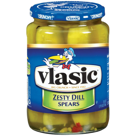 Vlasic Dill Zesty Pickle Spear Jar; 24 Fluid Ounce; 6 Per Case - High Mart Wholesale