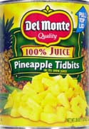 Del Monte Pineapple Tidbits In Juice; 20 Ounces; 12 Per Case