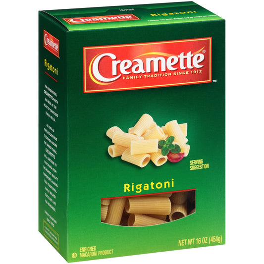 Creamette Pasta Rigatoni; 16 Ounces; 12 Per Case