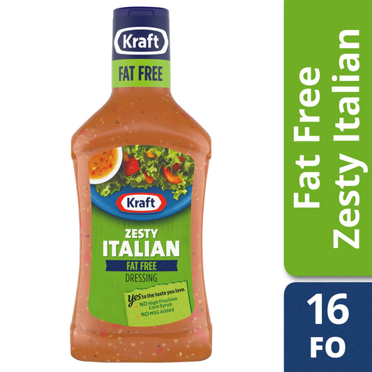 Kraft Fat Free Zesty Italian Dressing Bottle; 16 Fluid Ounce; 6 Per Case