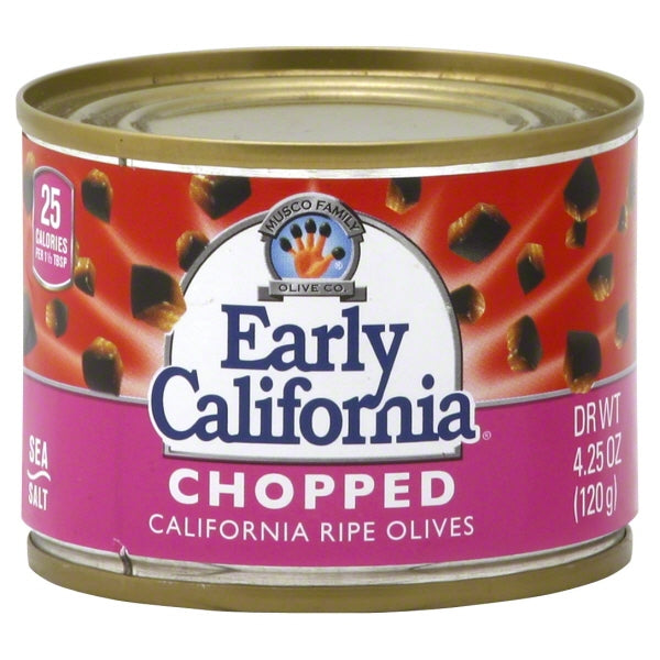 Early California Chopped Black Ripe Olives Canned; 4.25 Ounce; 12 Per Case - High Mart Wholesale