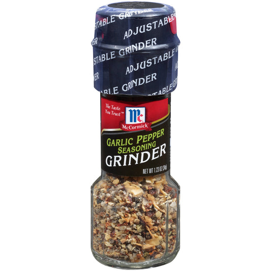 Mccormick Seasoning Garlic Pepper Grinder Bottle; 1.23 Ounces; 6 Per Box; 6 Per Case - High Mart Wholesale