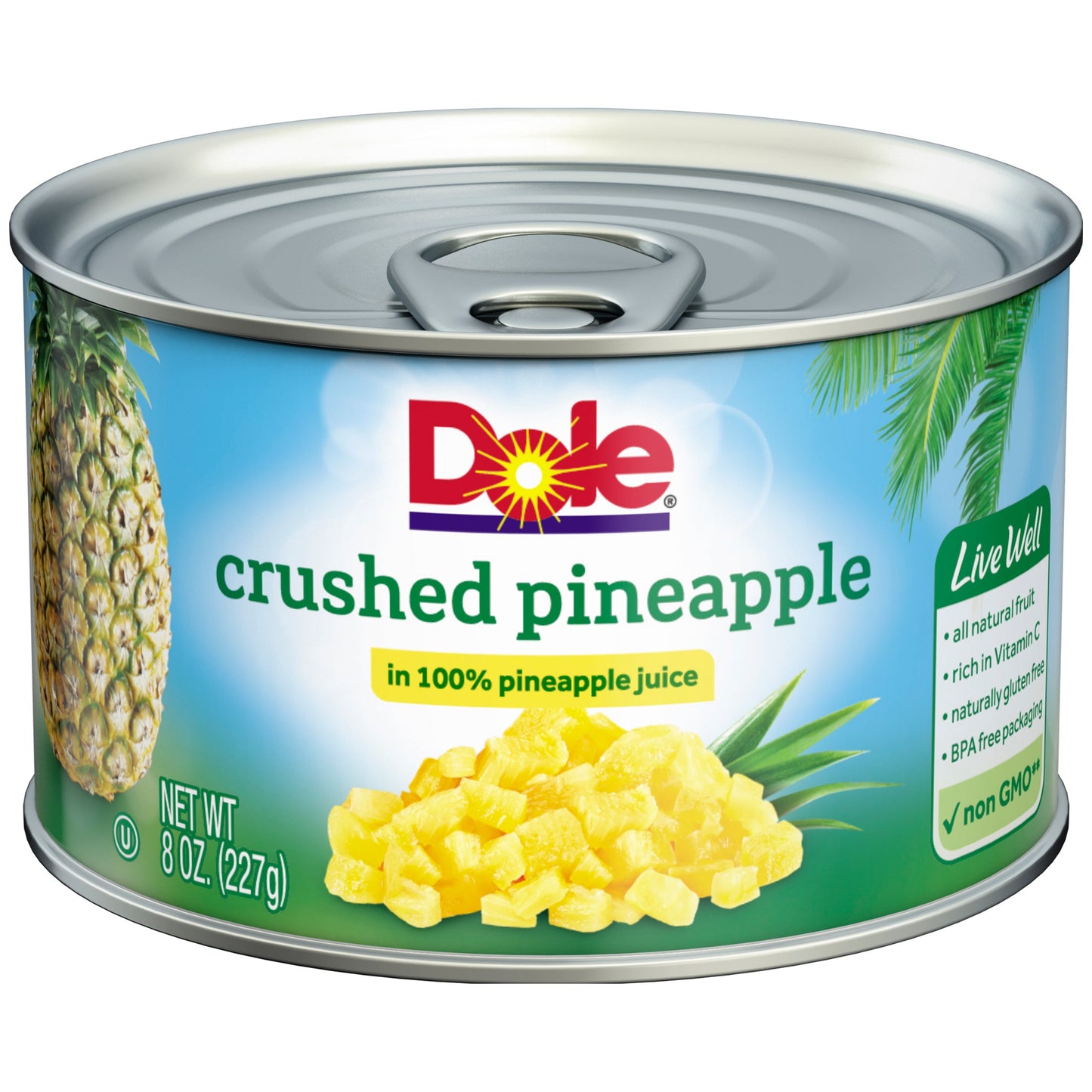 Dole In Juice Crushed Pineapple; 8 Ounce; 12 Per Case