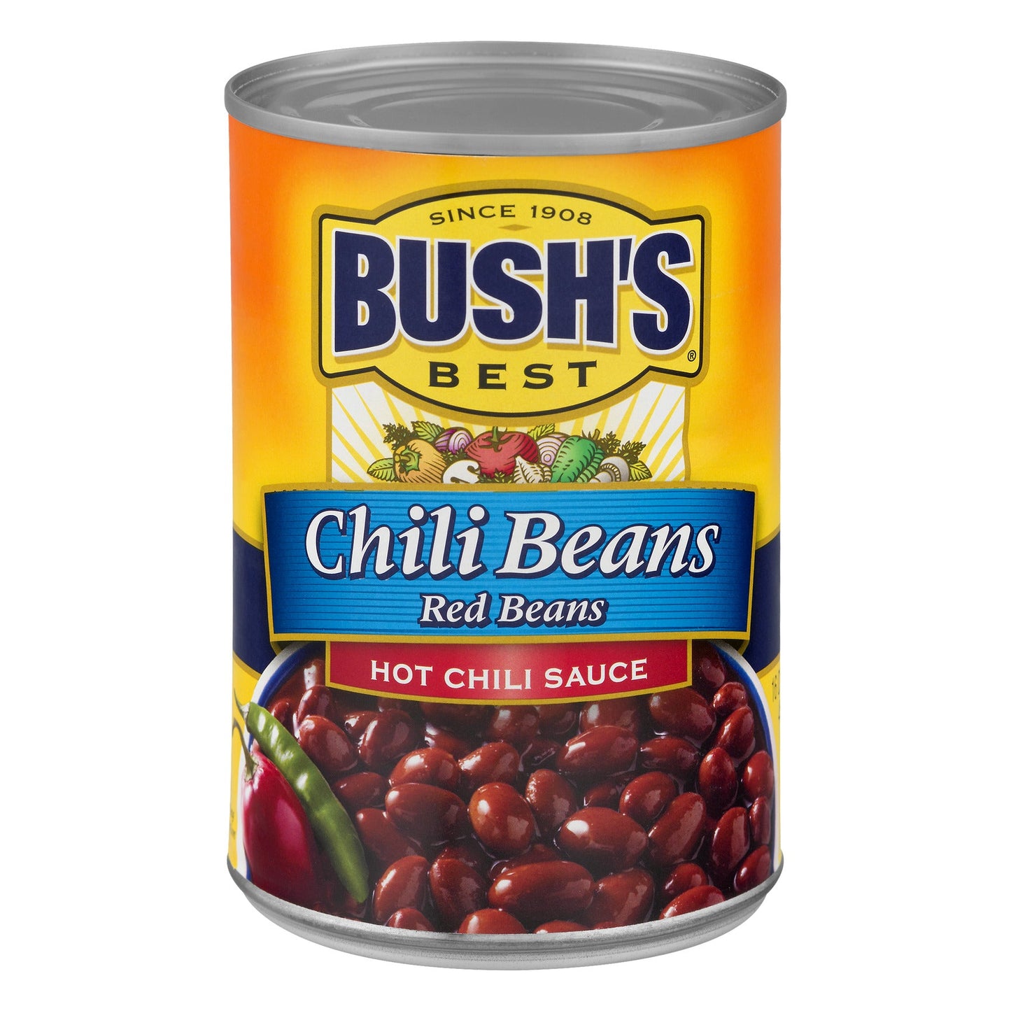 Bush's Best Hot Chili Beans Red Beans Hot Chili Sauce; 16 Ounces; 12 Per Case